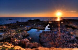 Landscape gallery sunset over Maltese islands